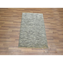 Load image into Gallery viewer, 2&#39;x3&#39; Beige, Modern Grass Design, Tone On Tone, Hand Knotted, Undyed Natural Wool, Mat, Sample, Oriental Rug FWR459516
