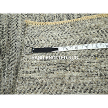Load image into Gallery viewer, 2&#39;x3&#39; Beige, Modern Grass Design, Tone On Tone, Hand Knotted, Undyed Natural Wool, Mat, Sample, Oriental Rug FWR459516