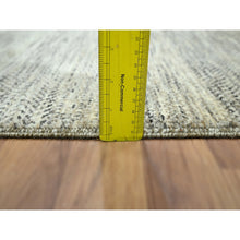 Load image into Gallery viewer, 2&#39;x3&#39; Beige, Undyed Natural Wool, Modern Grass Design, Tone On Tone, Hand Knotted, Mat, Sample, Oriental Rug FWR459522