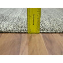 Load image into Gallery viewer, 2&#39;x3&#39; Beige, Modern Grass Design, Undyed Natural Wool, Tone On Tone, Hand Knotted, Mat, Sample, Oriental Rug FWR459528