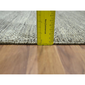 2'x3' Beige, Modern Grass Design, Undyed Natural Wool, Tone On Tone, Hand Knotted, Mat, Sample, Oriental Rug FWR459528