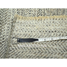 Load image into Gallery viewer, 2&#39;x3&#39; Beige, Modern Grass Design, Undyed Natural Wool, Tone On Tone, Hand Knotted, Mat, Sample, Oriental Rug FWR459528