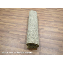 Load image into Gallery viewer, 2&#39;x3&#39; Beige, Modern Grass Design, Undyed Natural Wool, Tone On Tone, Hand Knotted, Mat, Sample, Oriental Rug FWR459528