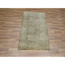 Load image into Gallery viewer, 2&#39;x3&#39; Cedar Brown, Modern Grass Design, Hand Knotted, Tone On Tone, Undyed Natural Wool, Mat, Sample, Oriental Rug FWR459534
