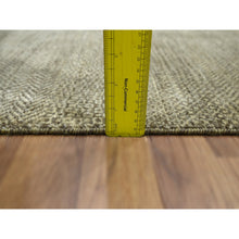 Load image into Gallery viewer, 2&#39;x3&#39; Cedar Brown, Modern Grass Design, Hand Knotted, Tone On Tone, Undyed Natural Wool, Mat, Sample, Oriental Rug FWR459534