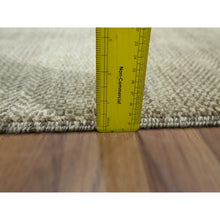 Load image into Gallery viewer, 2&#39;x3&#39; Ecru Brown, Modern Grass Design, Tone On Tone, Undyed Natural Wool, Hand Knotted, Mat, Sample, Oriental Rug FWR459546