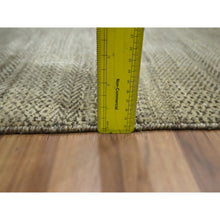 Load image into Gallery viewer, 2&#39;x3&#39; Khaki Brown, Modern Grass Design, Tone On Tone, Undyed Natural Wool, Hand Knotted, Mat, Sample, Oriental Rug FWR459552