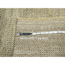 Load image into Gallery viewer, 2&#39;x3&#39; Khaki Brown, Modern Grass Design, Tone On Tone, Undyed Natural Wool, Hand Knotted, Mat, Sample, Oriental Rug FWR459552