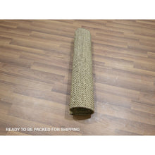 Load image into Gallery viewer, 2&#39;x3&#39; Khaki Brown, Modern Grass Design, Tone On Tone, Undyed Natural Wool, Hand Knotted, Mat, Sample, Oriental Rug FWR459552