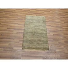 Load image into Gallery viewer, 2&#39;x3&#39; Cedar Brown, Modern Grass Design, Tone On Tone, Hand Knotted, Undyed Natural Wool, Mat, Sample, Oriental Rug FWR459558
