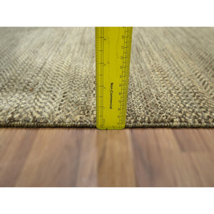 2'x3' Cedar Brown, Modern Grass Design, Tone On Tone, Hand Knotted, Undyed Natural Wool, Mat, Sample, Oriental Rug FWR459558