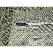 Load image into Gallery viewer, 2&#39;x3&#39; Beige-gray, Modern Grass Design, Tone On Tone, Hand Knotted, Undyed Natural Wool, Mat, Sample, Oriental Rug FWR459564