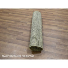 Load image into Gallery viewer, 2&#39;x3&#39; Beige-gray, Modern Grass Design, Tone On Tone, Hand Knotted, Undyed Natural Wool, Mat, Sample, Oriental Rug FWR459564