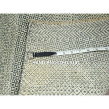 Load image into Gallery viewer, 2&#39;x3&#39; Beige, Hand Knotted, Modern Grass Design, Tone On Tone, Undyed Natural Wool, Mat, Sample, Oriental Rug FWR459570