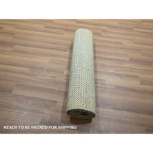Load image into Gallery viewer, 2&#39;x3&#39; Beige, Hand Knotted, Modern Grass Design, Tone On Tone, Undyed Natural Wool, Mat, Sample, Oriental Rug FWR459570