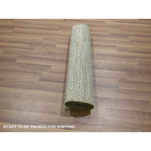 Load image into Gallery viewer, 2&#39;x3&#39; Beige, Undyed Natural Wool, Modern Grass Design, Tone On Tone, Hand Knotted, Mat, Sample, Oriental Rug FWR459576