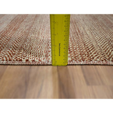 Load image into Gallery viewer, 2&#39;x3&#39; Beige-red, Modern Grass Design, Tone On Tone, Wool And Silk, Hand Knotted, Mat, Sample, Oriental Rug FWR459582