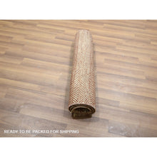 Load image into Gallery viewer, 2&#39;x3&#39; Beige-red, Modern Grass Design, Tone On Tone, Wool And Silk, Hand Knotted, Mat, Sample, Oriental Rug FWR459582