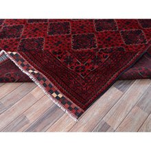 Load image into Gallery viewer, 9&#39;10&quot;x12&#39;9&quot; Scarlet Red, Afghan Khamyab With Geometric Pattern, Hand Knotted, Soft And Velvety Wool, Vegetable Dyes, Oriental Rug FWR4590