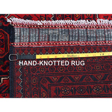 Load image into Gallery viewer, 9&#39;10&quot;x12&#39;9&quot; Scarlet Red, Afghan Khamyab With Geometric Pattern, Hand Knotted, Soft And Velvety Wool, Vegetable Dyes, Oriental Rug FWR4590