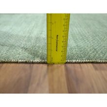 Load image into Gallery viewer, 2&#39;x3&#39; Viridian Green, Natural Wool, Modern Grass Design, Tone On Tone, Hand Knotted, Mat, Sample, Oriental Rug FWR459600