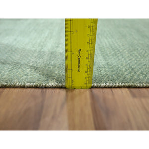 2'x3' Viridian Green, Natural Wool, Modern Grass Design, Tone On Tone, Hand Knotted, Mat, Sample, Oriental Rug FWR459600