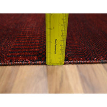 Load image into Gallery viewer, 2&#39;x3&#39; Wine Red, Modern Grass Design, Hand Knotted, Wool with touch of Silk, Tone on Tone, Lush and Plush, Sample, Mat, Oriental Rug FWR459606