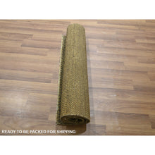 Load image into Gallery viewer, 2&#39;x3&#39; Khaki Brown, Modern Grass Design, Hand Knotted, Wool with touch of Silk, Tone on Tone, Lush and Plush, Sample, Mat, Oriental Rug FWR459618