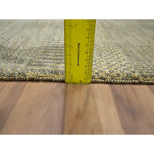 Load image into Gallery viewer, 2&#39;x3&#39; Ecru Brown, Modern Grass Design, Hand Knotted, Wool with touch of Silk, Tone on Tone, Lush and Plush, Mat, Sample, Oriental Rug FWR459624