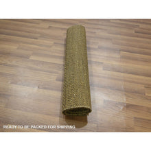 Load image into Gallery viewer, 2&#39;x3&#39; Cedar Brown, Hand Knotted, Modern Grass Design, Wool with touch of Silk, Tone on Tone, Lush and Plush, Sample, Mat, Oriental Rug FWR459630