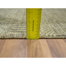 Load image into Gallery viewer, 2&#39;x3&#39; Coffee Brown, Modern Grass Design, Hand Knotted, Wool with touch of Silk, Tone on Tone, Lush and Plush, Mat, Sample, Oriental Rug FWR459636