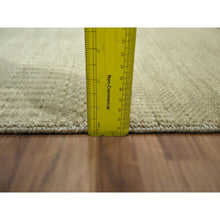 Load image into Gallery viewer, 2&#39;x3&#39; Beige, Wool with touch of Silk, Modern Grass Design, Hand Knotted, Tone on Tone, Lush and Plush, Mat, Sample, Oriental Rug FWR459648