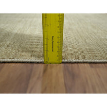 Load image into Gallery viewer, 2&#39;x3&#39; Beige, Tone on Tone, Modern Grass Design, Hand Knotted, Wool with touch of Silk, Lush and Plush, Sample, Mat, Oriental Rug FWR459654