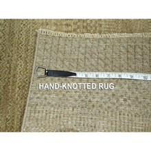 Load image into Gallery viewer, 2&#39;x3&#39; Beige, Tone on Tone, Modern Grass Design, Hand Knotted, Wool with touch of Silk, Lush and Plush, Sample, Mat, Oriental Rug FWR459654