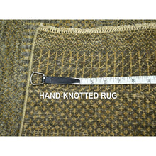 Load image into Gallery viewer, 2&#39;x3&#39; Cedar Brown, Modern Grass Design, Hand Knotted, Wool with touch of Silk, Tone on Tone, Lush and Plush, Sample, Mat, Oriental Rug FWR459660