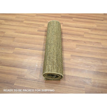 Load image into Gallery viewer, 2&#39;x3&#39; Cedar Brown, Modern Grass Design, Hand Knotted, Wool with touch of Silk, Tone on Tone, Lush and Plush, Sample, Mat, Oriental Rug FWR459660