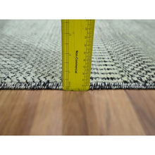 Load image into Gallery viewer, 2&#39;x3&#39; Cloud Gray, Modern Grass Design, Hand Knotted, Wool With Touch Of Silk, Tone On Tone, Lush And Plush, Sample, Mat, Oriental Rug FWR459666