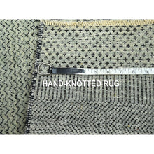Load image into Gallery viewer, 2&#39;x3&#39; Medium Gray, Wool with touch of Silk, Modern Grass Design, Hand Knotted, Tone on Tone, Lush and Plush, Sample, Mat, Oriental Rug FWR459672