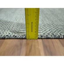 Load image into Gallery viewer, 2&#39;x3&#39; Pastel Gray, Tone on Tone, Modern Grass Design, Hand Knotted, Wool with touch of Silk, Lush and Plush, Mat, Sample, Oriental Rug FWR459678
