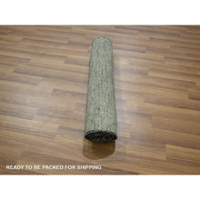 Load image into Gallery viewer, 2&#39;x3&#39; Pastel Gray, Tone on Tone, Modern Grass Design, Hand Knotted, Wool with touch of Silk, Lush and Plush, Mat, Sample, Oriental Rug FWR459678