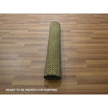 Load image into Gallery viewer, 2&#39;x3&#39; Spanish Gray, Modern Grass Design, Hand Knotted, Wool With Touch Of Silk, Tone On Tone, Lush And Plush, Sample, Mat, Oriental Rug FWR459684