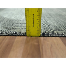 Load image into Gallery viewer, 2&#39;x3&#39; Cloud Gray, Modern Grass Design, Hand Knotted, Wool With Touch Of Silk, Tone On Tone, Lush And Plush, Mat, Sample, Oriental Rug FWR459690