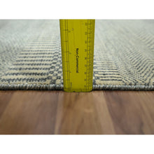 Load image into Gallery viewer, 2&#39;x3&#39; Gray-Beige, Modern Grass Design, Hand Knotted, Wool with touch of Silk, Tone on Tone, Lush and Plush, Sample, Mat, Oriental Rug FWR459696