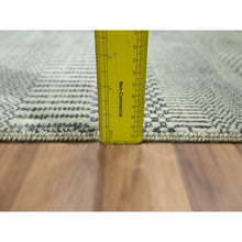 Load image into Gallery viewer, 2&#39;x3&#39; Gray-beige, Modern Grass Design, Hand Knotted, Wool With Touch Of Silk, Tone On Tone, Lush And Plush, Sample, Mat, Oriental Rug FWR459714