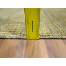 Load image into Gallery viewer, 2&#39;x3&#39; Ecru Brown, Tone on Tone, Modern Grass Design, Hand Knotted, Wool with touch of Silk, Lush and Plush, Mat, Sample, Oriental Rug FWR459720