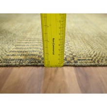 Load image into Gallery viewer, 2&#39;x3&#39; Golden Brown, Modern Grass Design, Hand Knotted, Wool with touch of Silk, Tone on Tone, Lush and Plush, Sample, Mat, Oriental Rug FWR459726