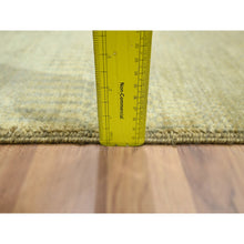 Load image into Gallery viewer, 2&#39;x3&#39; Khaki Brown, Hand Knotted, Modern Grass Design, Wool with touch of Silk, Tone on Tone, Lush and Plush, Sample, Mat, Oriental Rug FWR459732