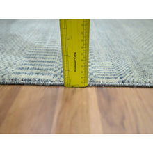 Load image into Gallery viewer, 2&#39;x3&#39; Sky Blue, Tone on Tone, Modern Grass Design, Hand Knotted, Wool with touch of Silk, Lush and Plush, Sample, Mat, Oriental Rug FWR459744