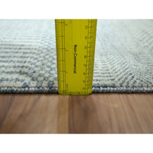 Load image into Gallery viewer, 2&#39;x3&#39; Light Blue, Modern Grass Design, Hand Knotted, Wool With Touch Of Silk, Tone On Tone, Lush And Plush, Mat, Sample, Oriental Rug FWR459750