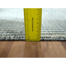 Load image into Gallery viewer, 2&#39;x3&#39; Yonder Blue, Modern Grass Design, Hand Knotted, Wool with touch of Silk, Tone on Tone, Lush and Plush, Sample, Mat, Oriental Rug FWR459762